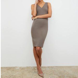 NWT! M.M. Lafleur, The Rachel Dress - Washable Ponte, Pebble, Size 4